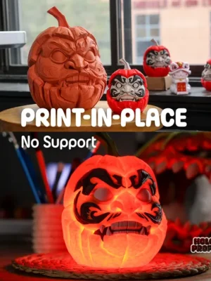 Daruma-Cults-01 Daruma Pumpkin - Glowing Eye Halloween LED