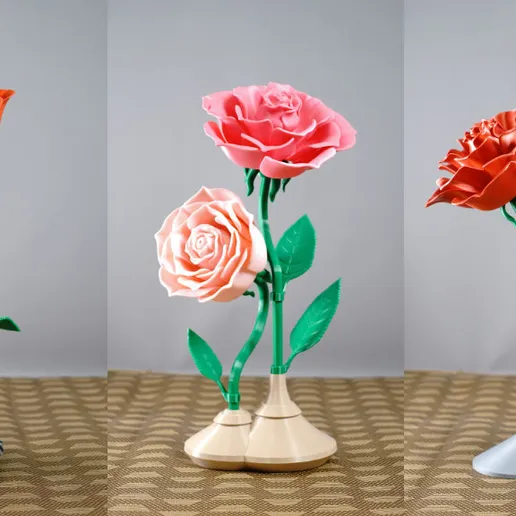 3D Printable Blooming Rose LIFETIME Commercial License
