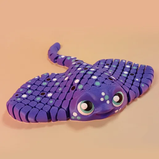 Articulated Stingray Anti-Stress Toy – Print-in-Place 3D Model