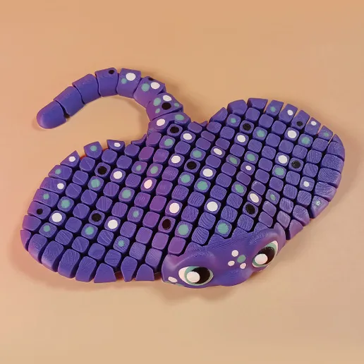 Articulated Stingray Anti-Stress Toy – Print-in-Place 3D Model